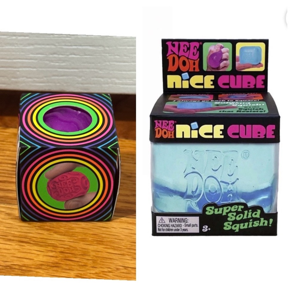 NeeDoh Nice Cube Solid Squish Toy & Tiny Needoh